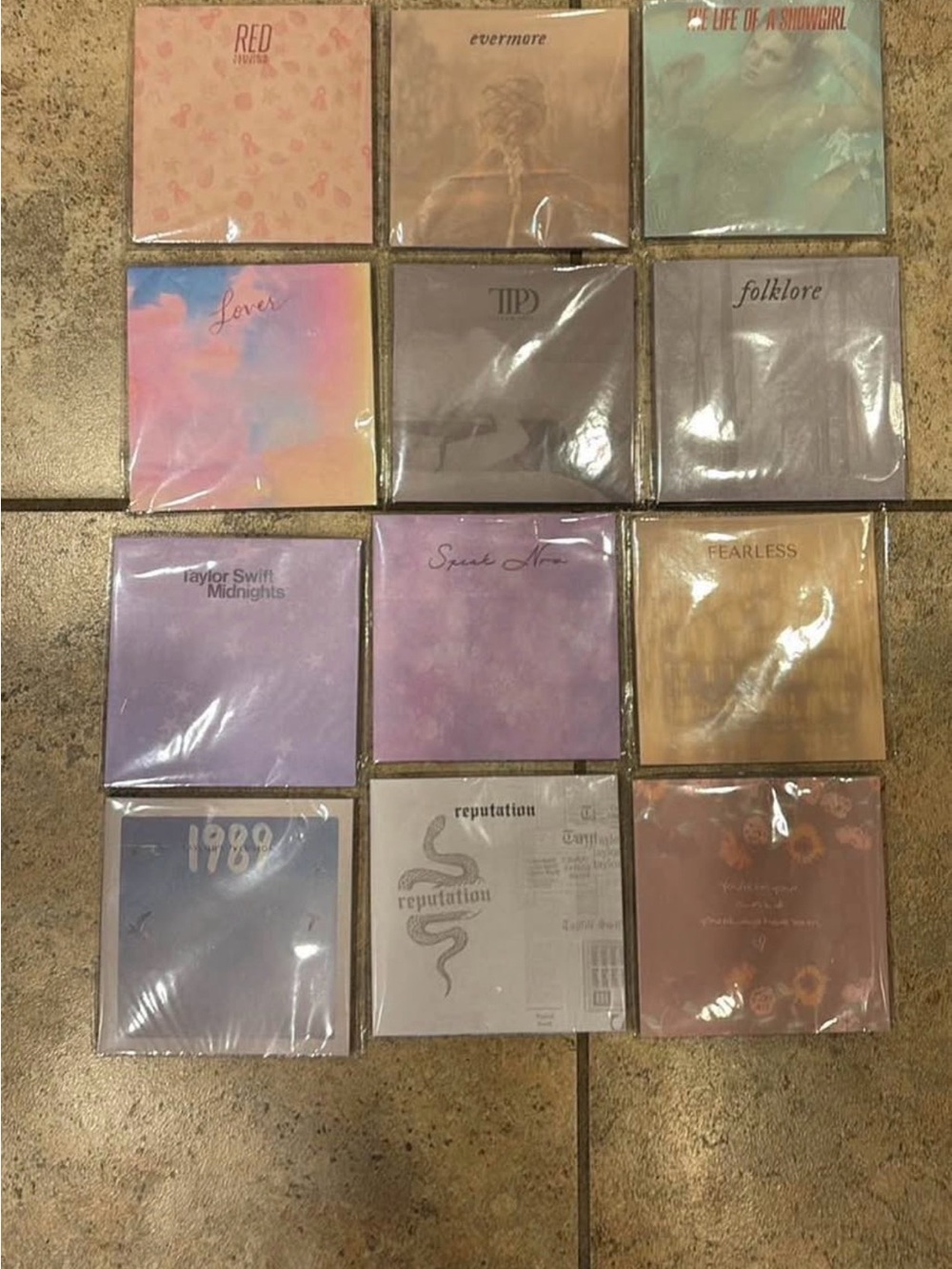 New 12 set Taylor Swift Sticky Notes Pastel Pink, Purple, Blue, Gold
